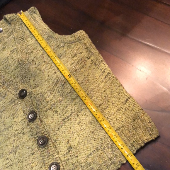 Duna Handloomed Bohemian statement button down tweed pull threads knit vest - Picture 11 of 11